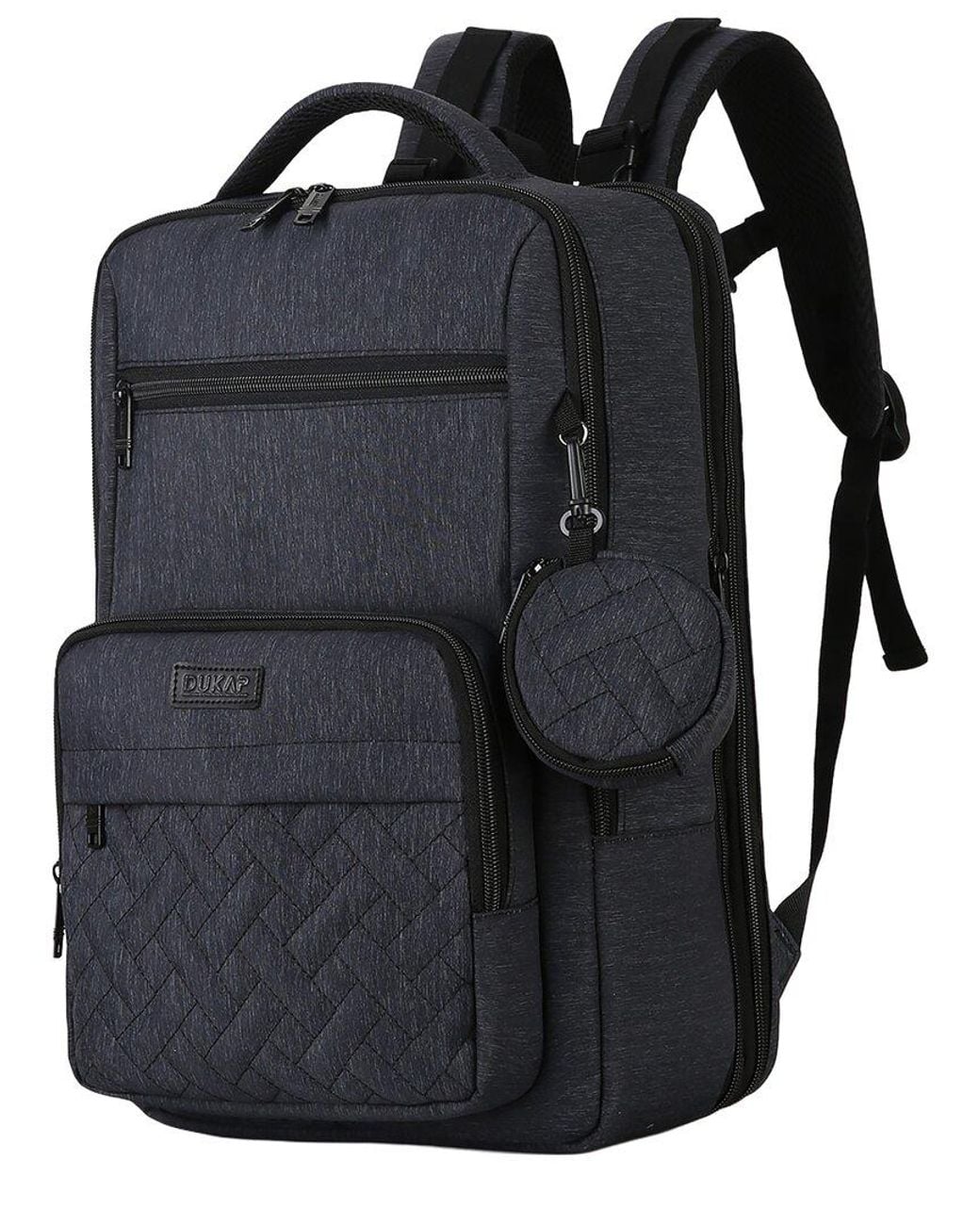 DUKAP Black Mom-Pro Expandable Diaper Backpack