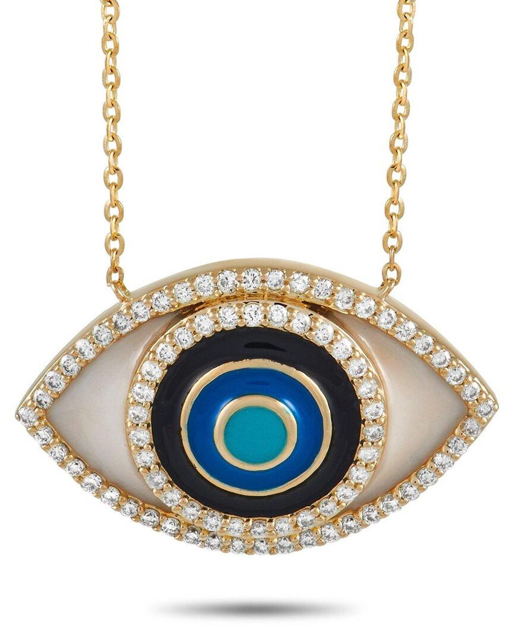Diamond Select Cuts Blue Dnu Dupe Skus 14k 0.40 Ct. Tw. Diamond Evil Eye Necklace
