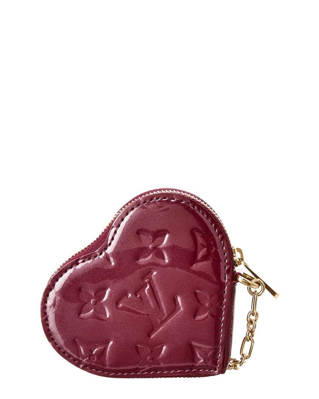 Louis Vuitton Limited Edition Purple Monogram Vernis Leather Heart Coin  Purse