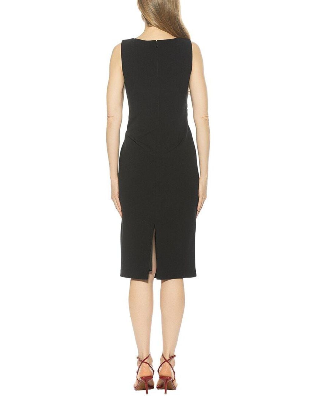 Alexia Admor Black Kiara Boatneck Bow Waist Sheath Dress