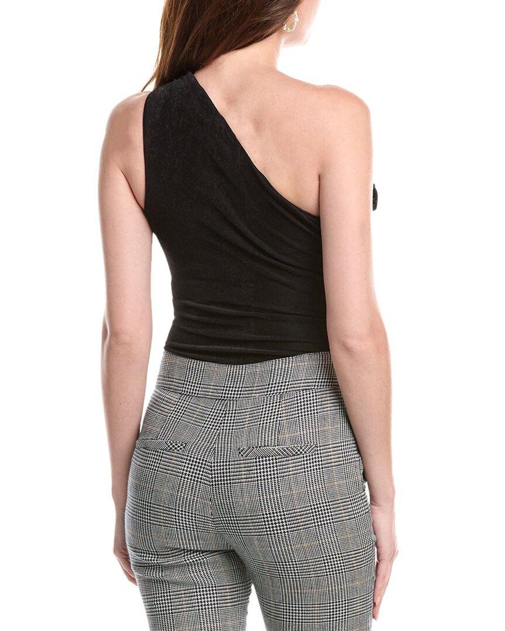 Endless Rose Black Rosette One-Shoulder Bodysuit