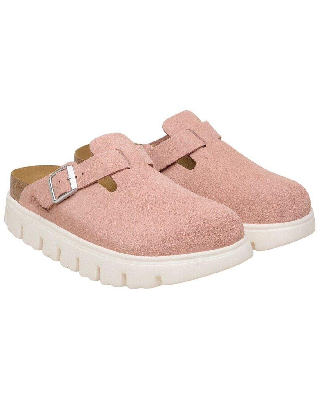 Birkenstock Pink Boston Chunky Suede Clog