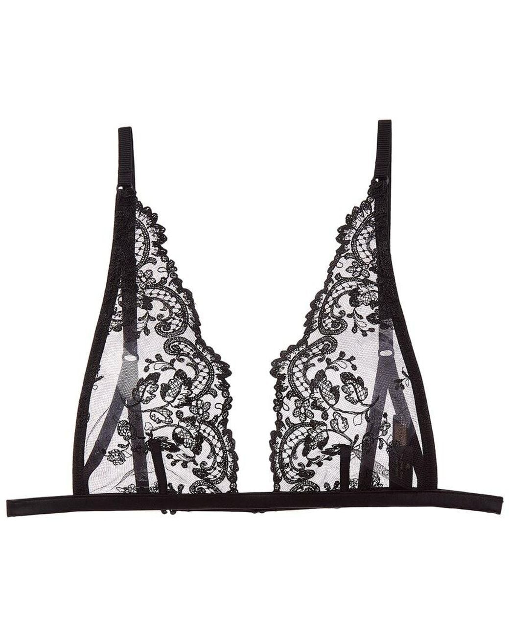 Kiki de Montparnasse Black Juliette Soft Silk-Trim Bra