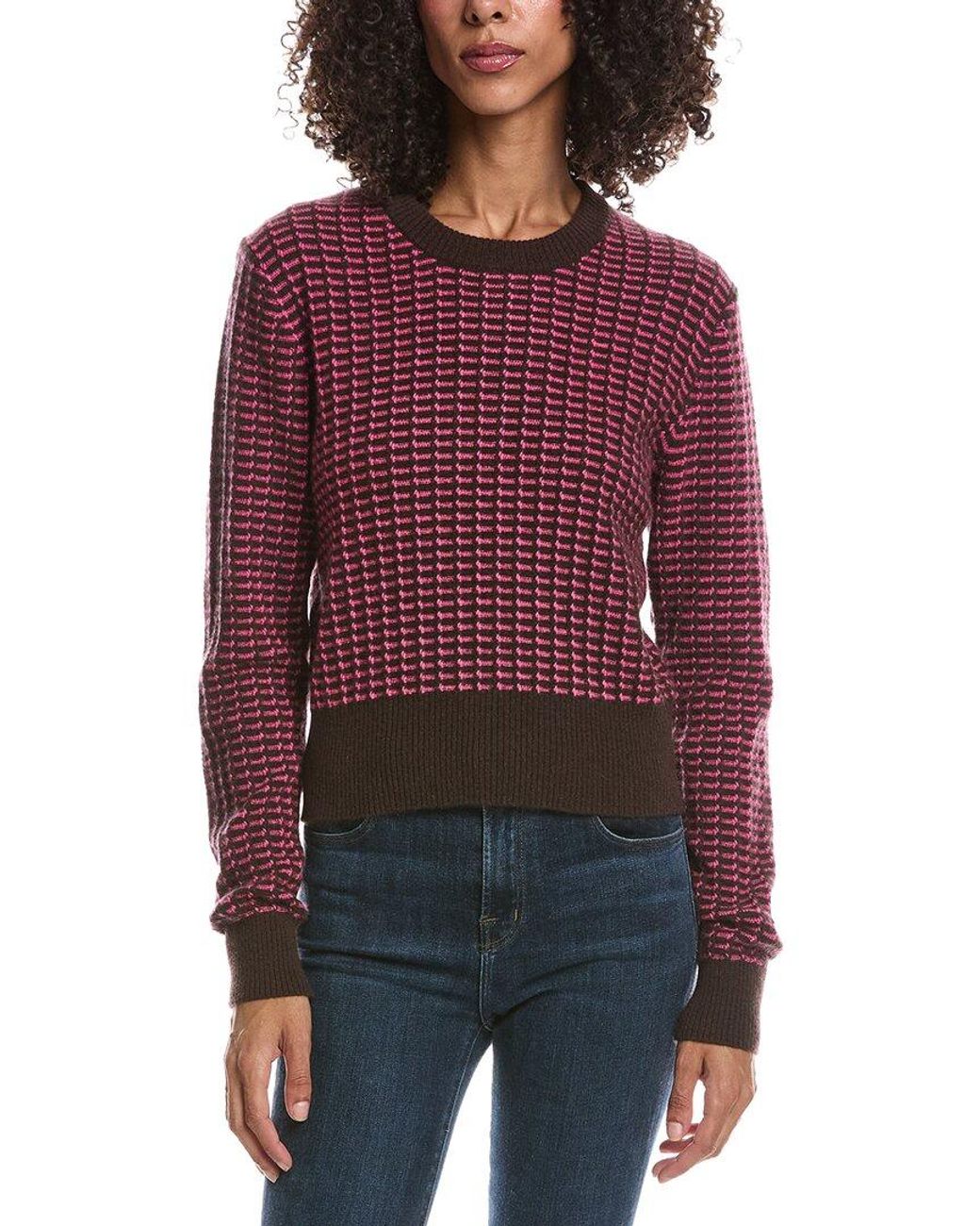 Brodie Cashmere Red Ethereal Stitch Crewneck 100% Cashmere Sweater