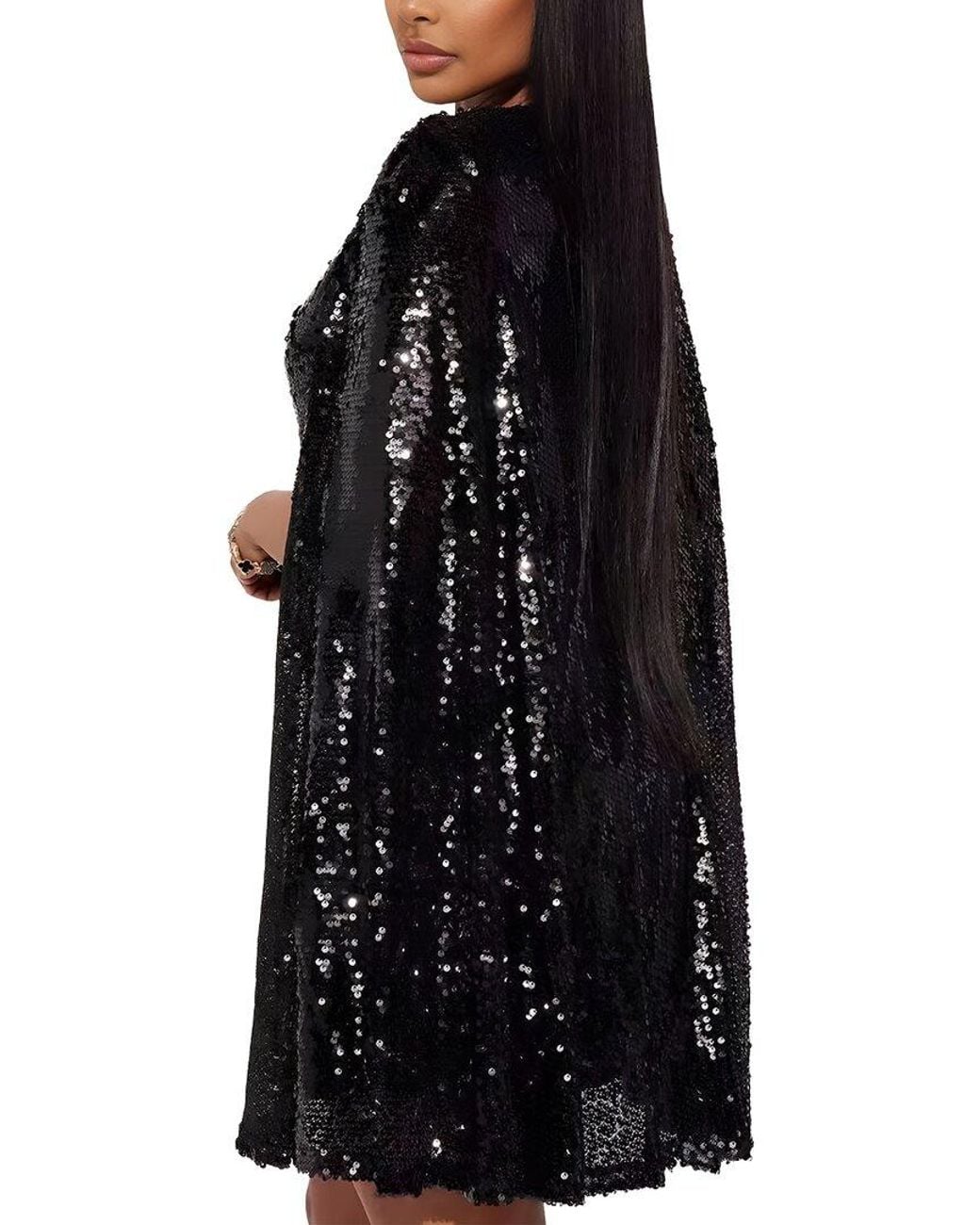 Vincent Black Sleeveless Embellished Mini Dress