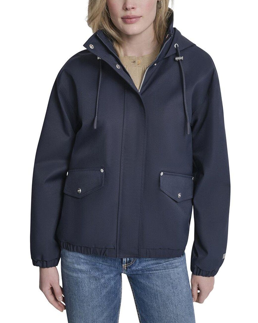 DKNY Blue Short Rain Jacket