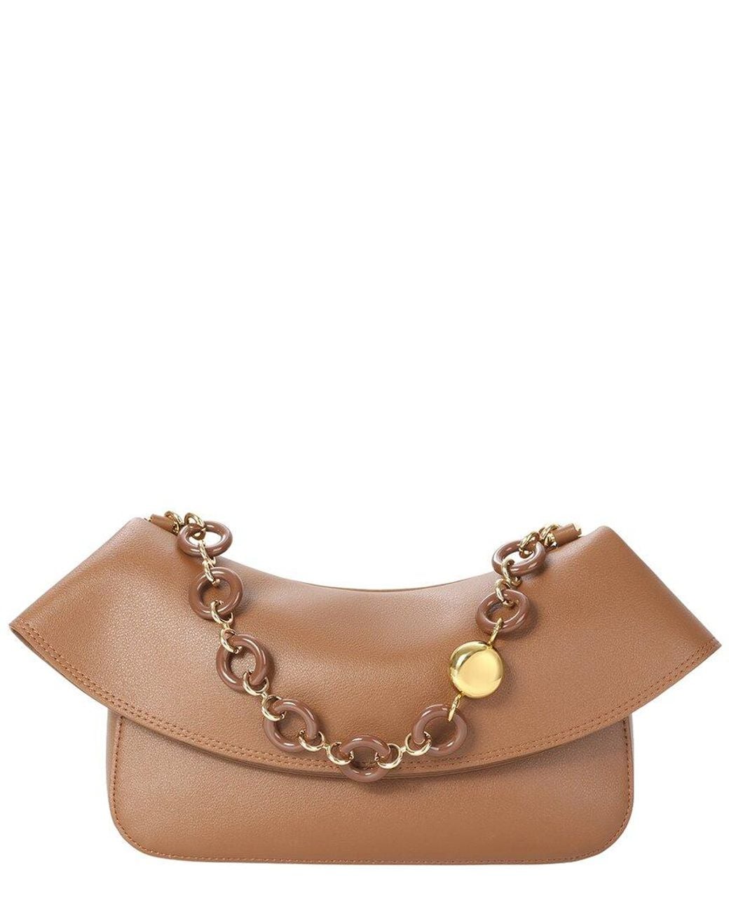 Tiffany & Fred Paris Brown Lambskin Leather Shoulder Bag