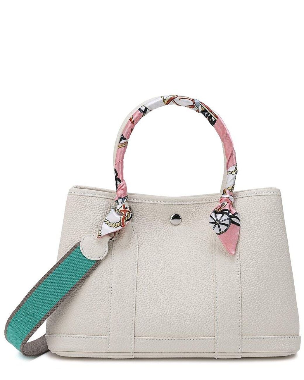 Tiffany & Fred Paris White Top-grain Leather Satchel