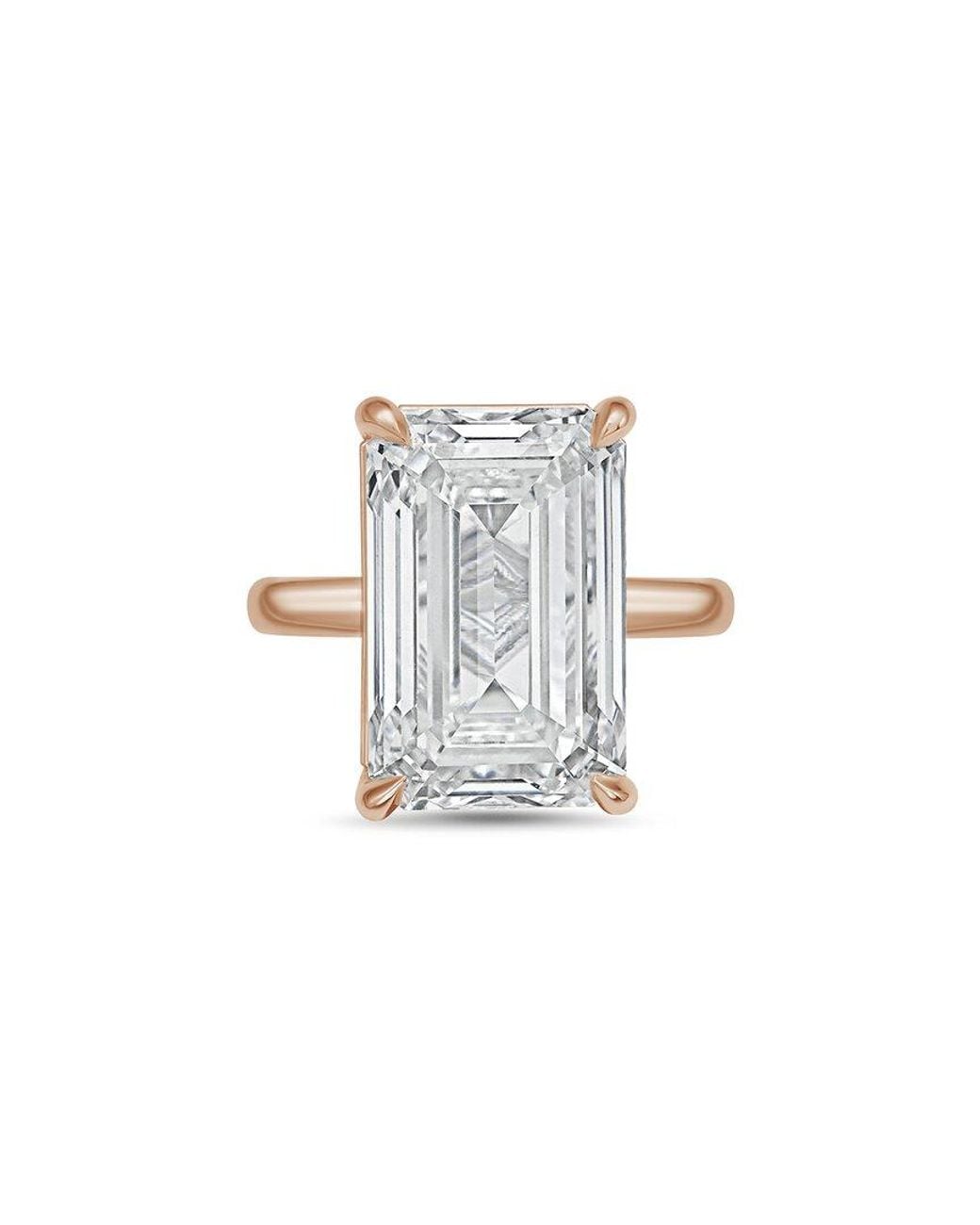 Diana M White Diana M. 18K Rose 12.00 Ct. Tw. Lab-Grown Diamond Solitaire Ring