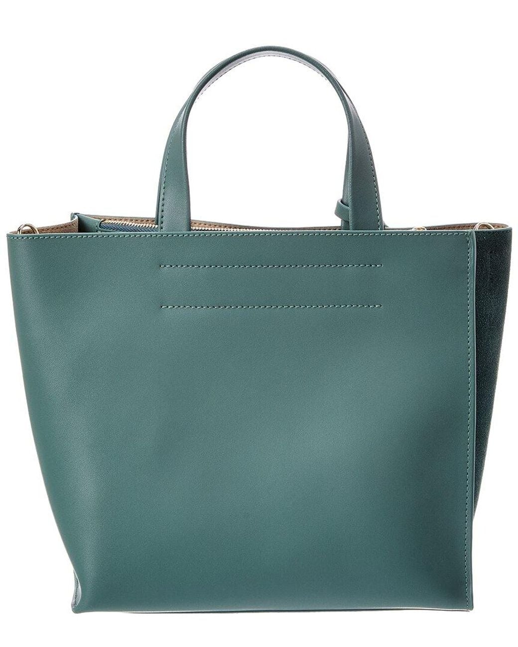 Furla Green Divide It Small Leather Tote