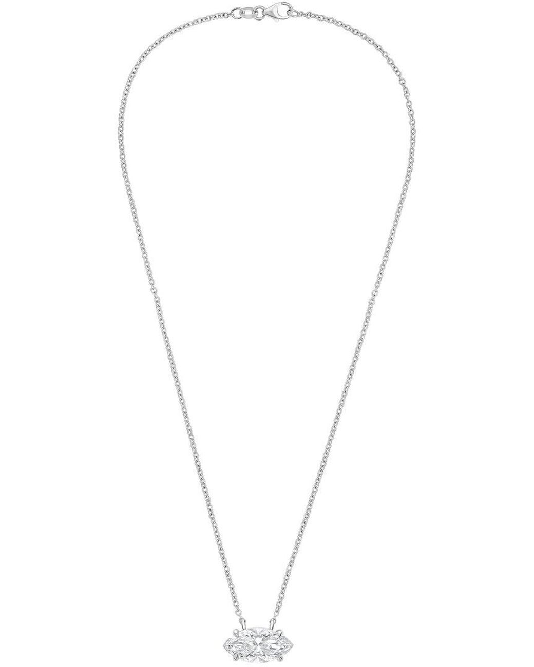 Diana M White 14K 12.00 Ct. Tw. Lab-Grown Diamond Solitaire Pendant