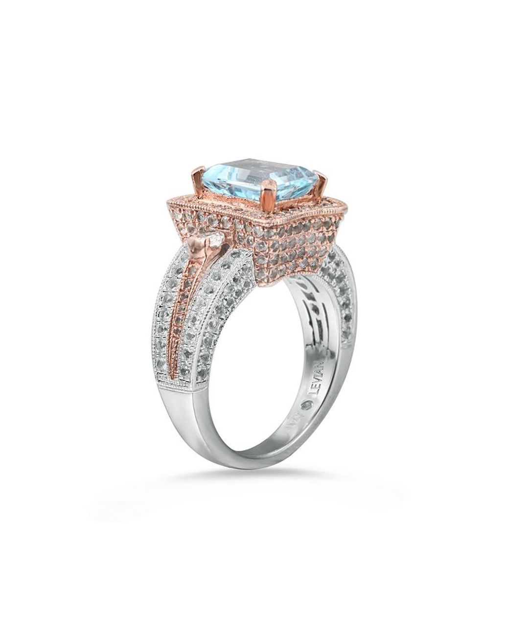 Suzy Levian White Two-tone Silver 6.15 Ct. Tw. Gemstone Statement Ring