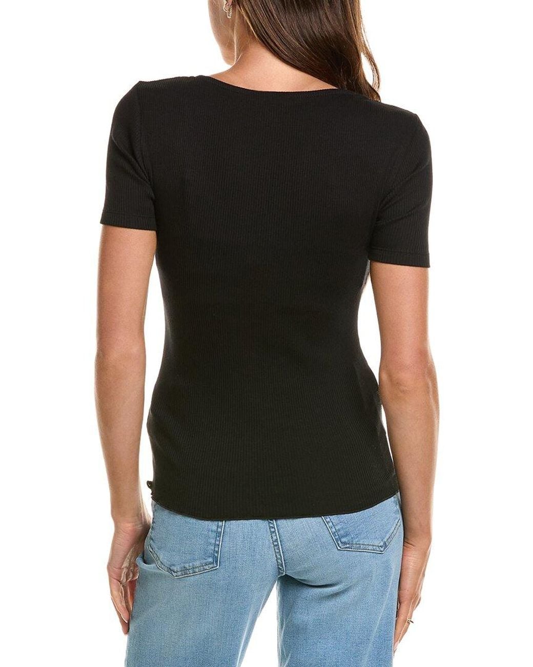 Madewell Black Elbow-Sleeve Lace Top