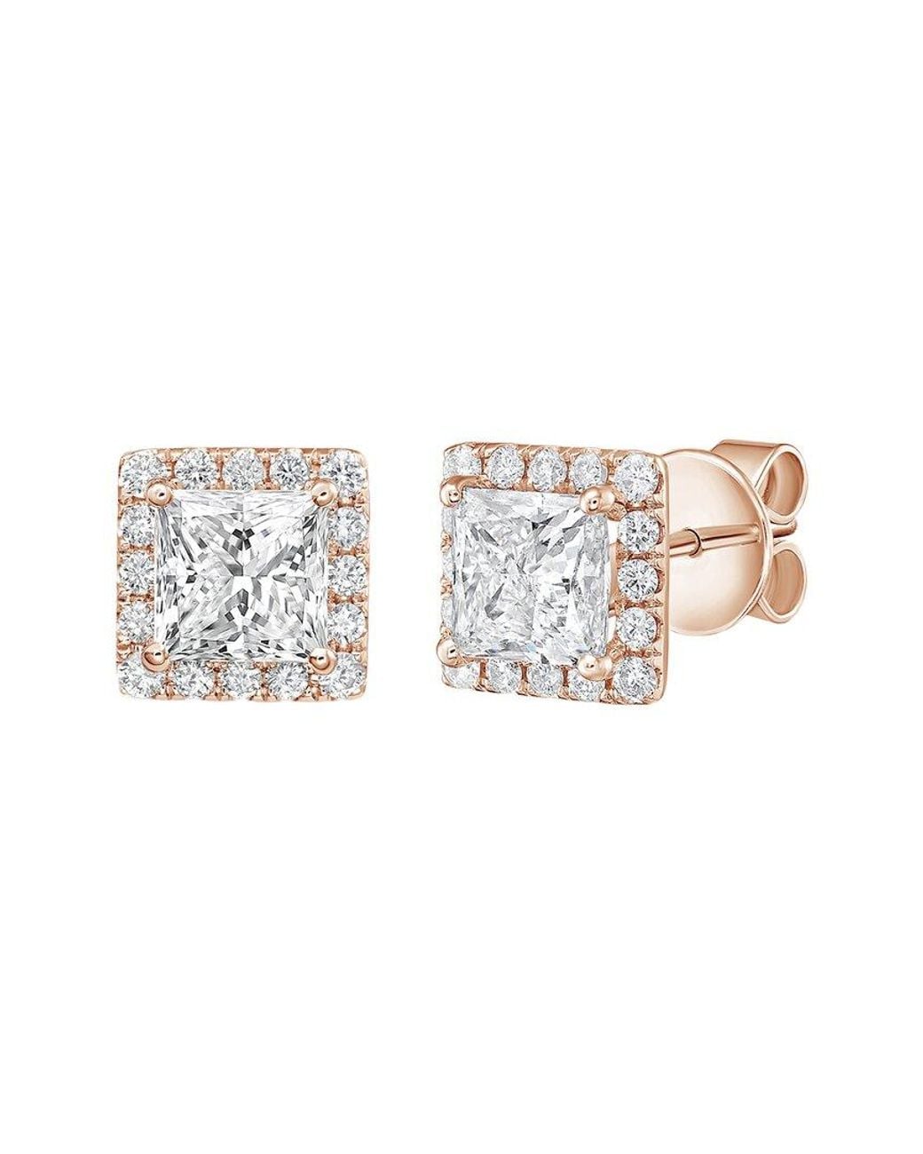 Diana M White Diana M. 14K Rose 10.00 Ct. Tw. Lab-Grown Diamond Stud Earrings