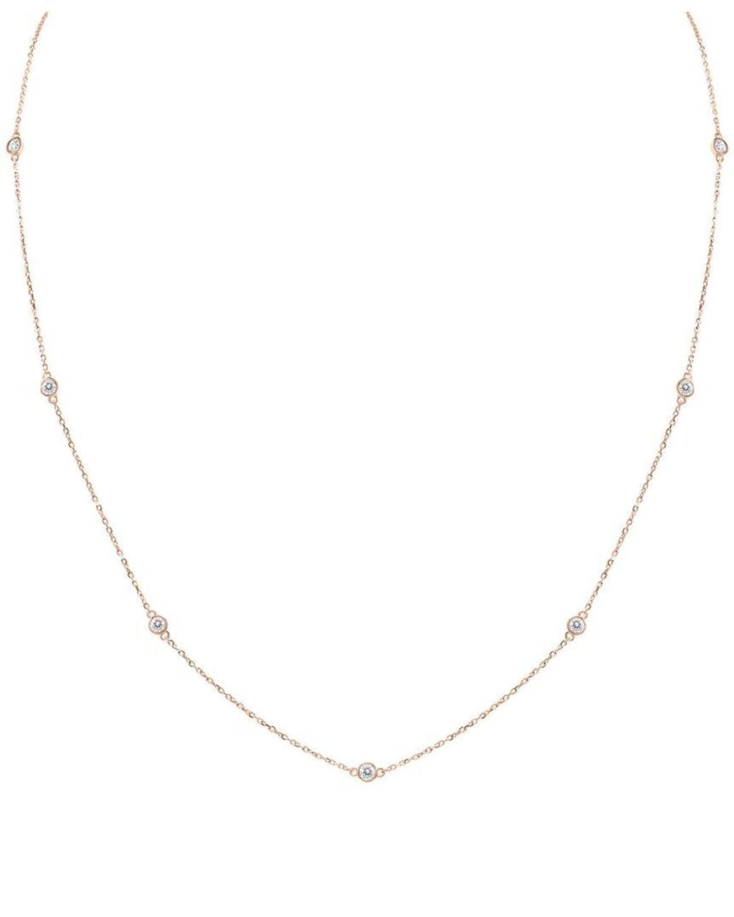 Diamond Select Cuts Natural 14K Rose 0.50 Ct. Tw. Diamond Necklace