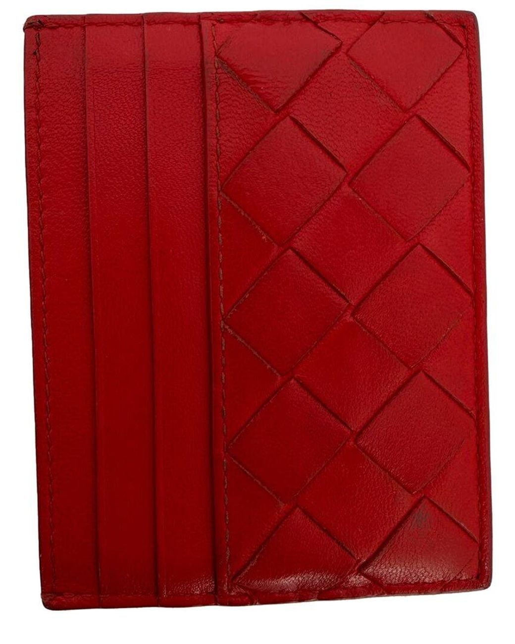 Bottega Veneta Red Leather Card Holder (Authentic Pre-Loved)