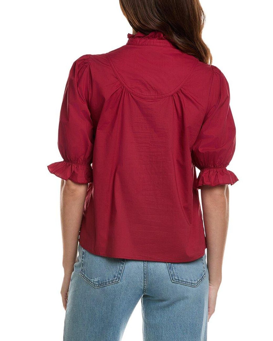 FLORA BEA NYC Red Edith Blouse