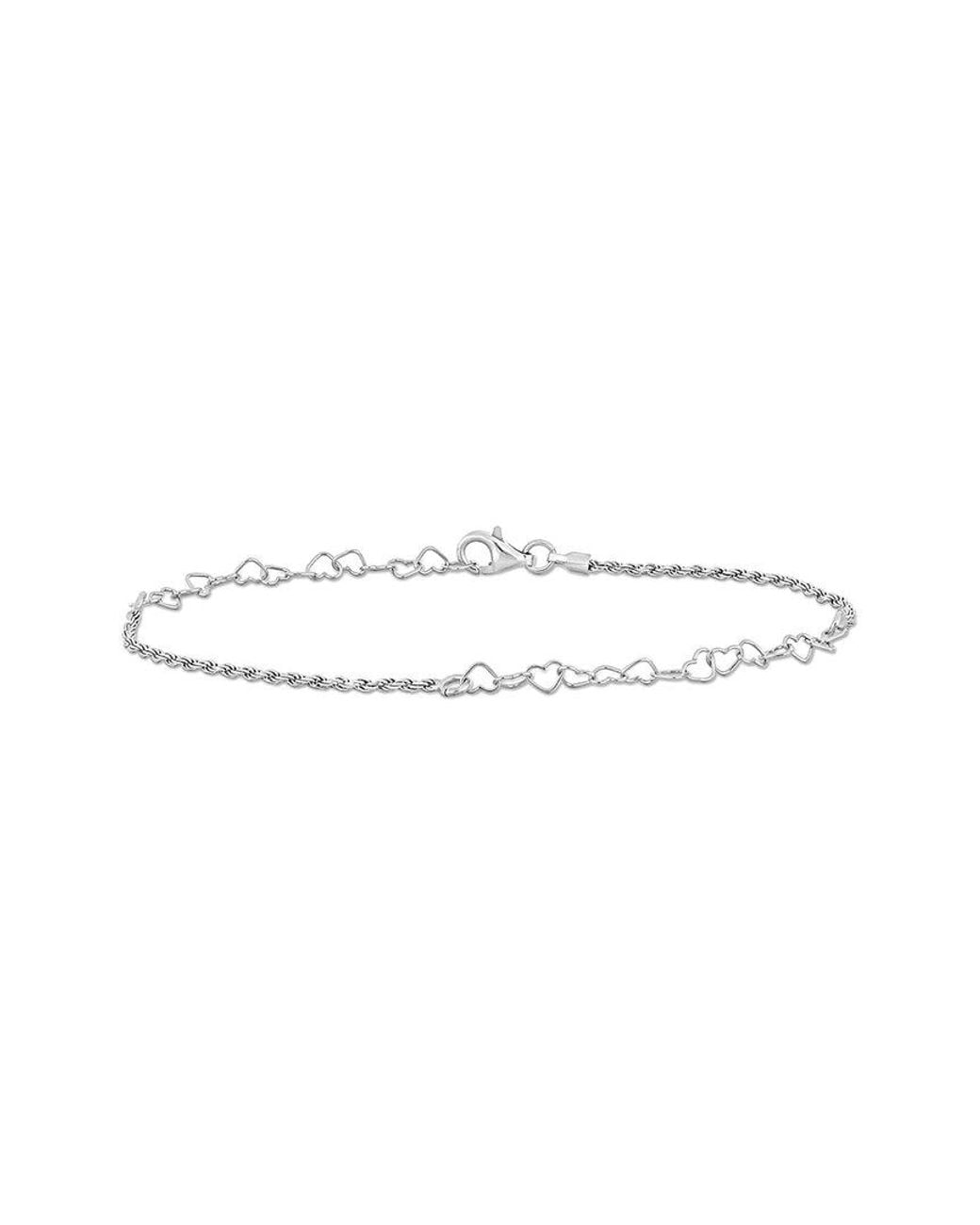 Italian Silver White Rope Chain Bracelet