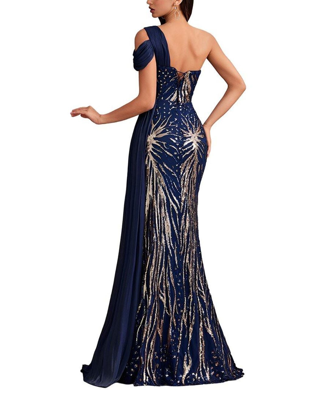 Vincent Blue Embroidered Maxi Dress