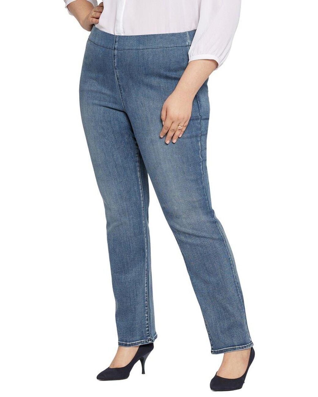 Leg Pulling Machine NYDJ Pull Wonderland Straight Leg Jean in Blue | Lyst