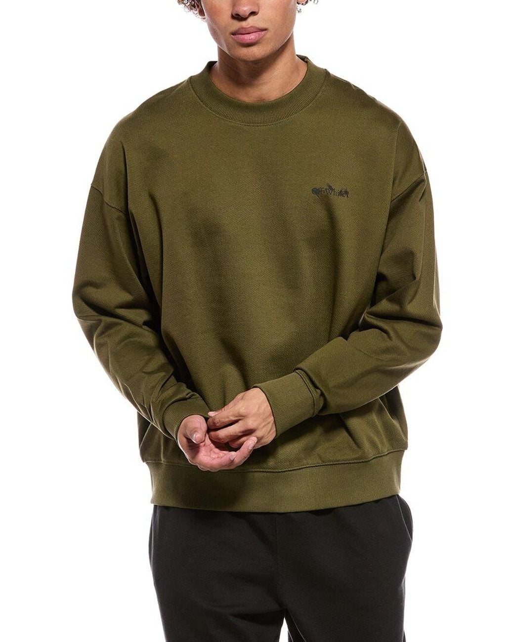 Off-White c/o Virgil Abloh Green Floral Arrow Sweatshirt for men