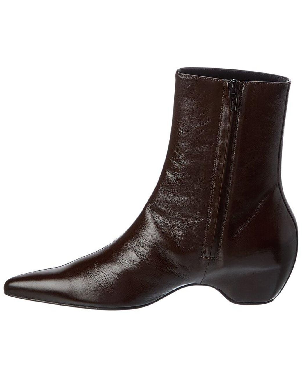 Khaite Brown Sybil Leather Bootie