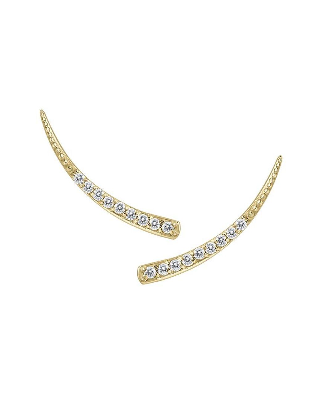 Diamond Select Cuts Metallic 14K 0.18 Ct. Tw. Diamond Earrings
