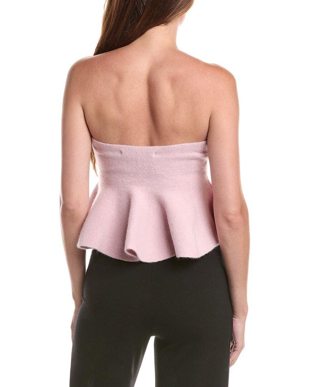 Susana Monaco Pink Mapache & Wool-Blend Tube Flair Top