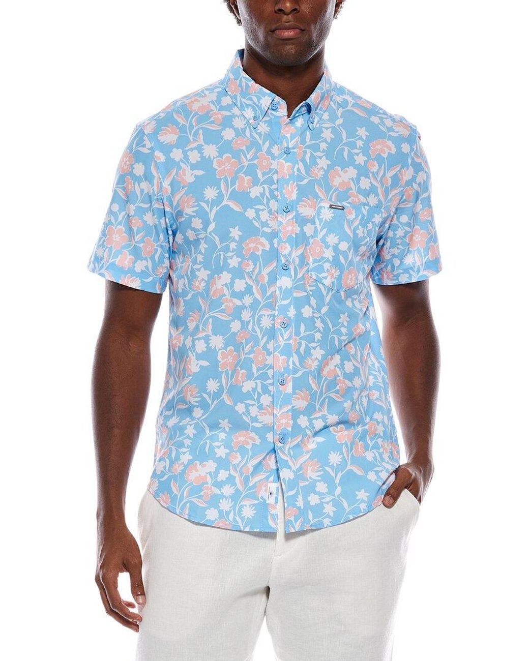 Vintage Summer Blue Printed Shirt for men