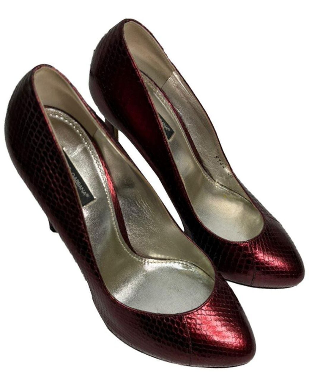 Dolce & Gabbana Metallic Leather Embossed Pump (Authentic Pre-Loved)