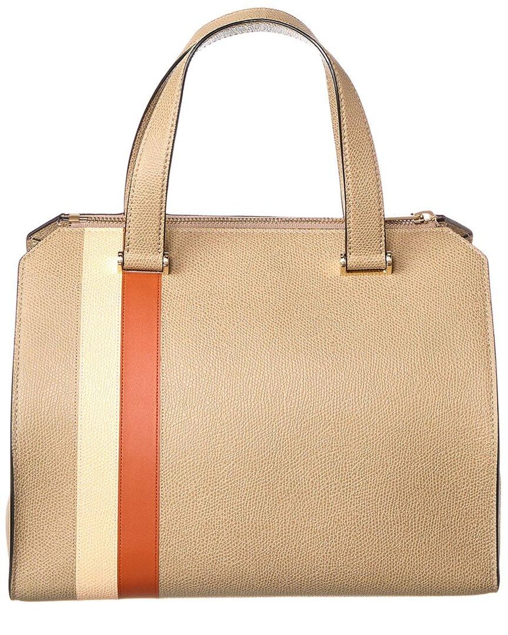 Valextra Natural Passepartout Medium Leather Tote