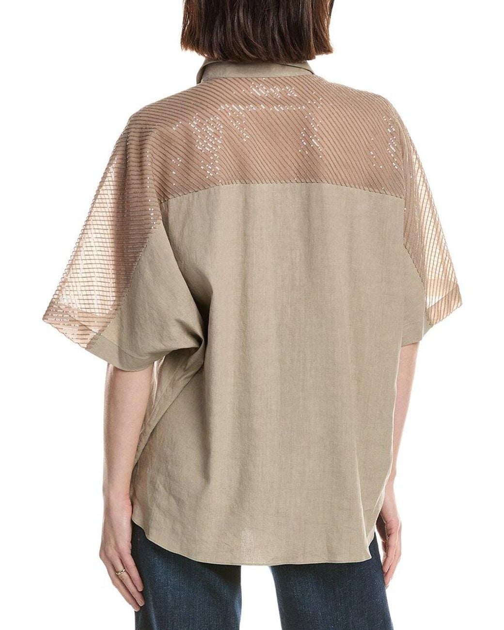 Brunello Cucinelli Natural Linen-Blend Shirt