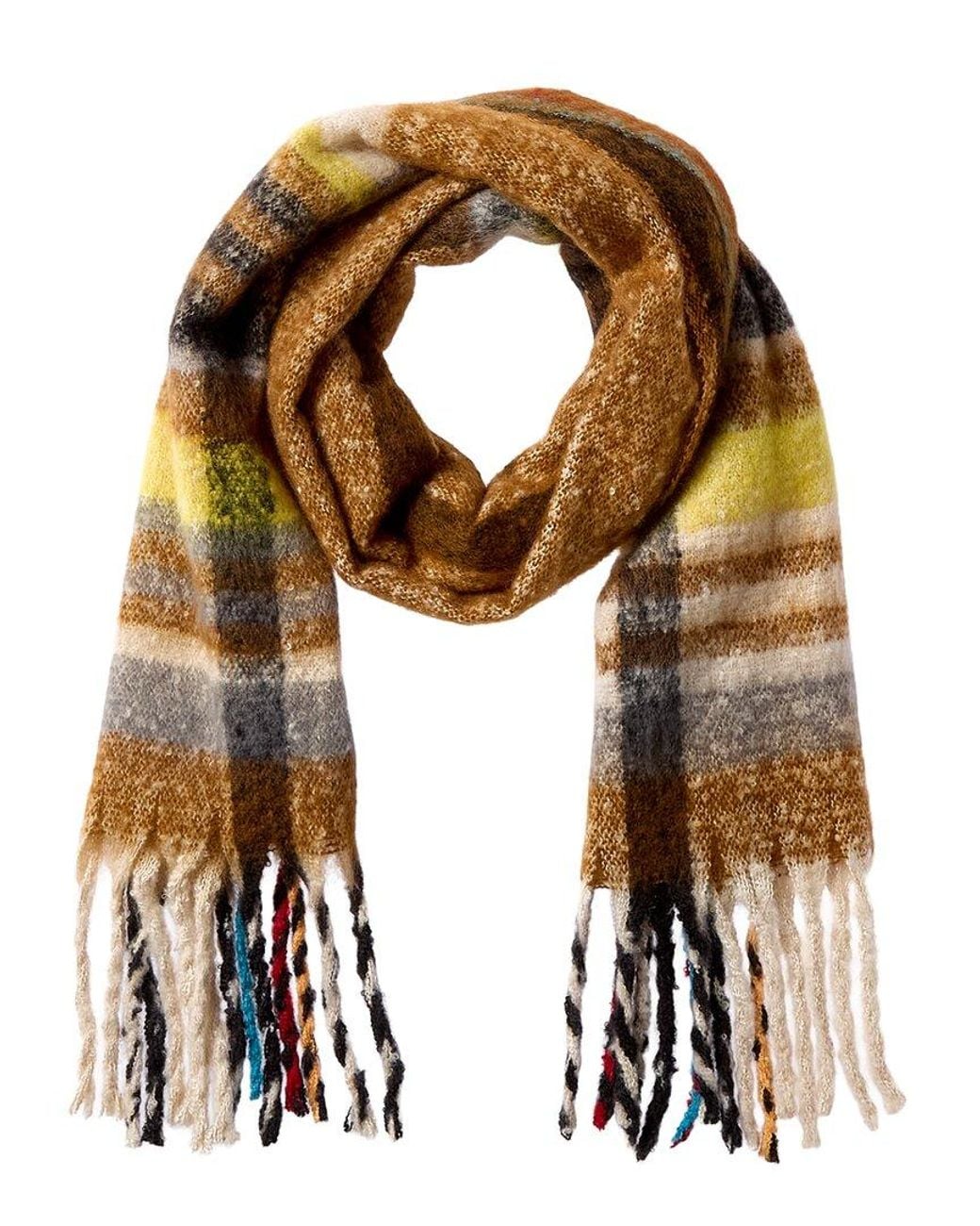 La Fiorentina Black Plush Fringe Scarf