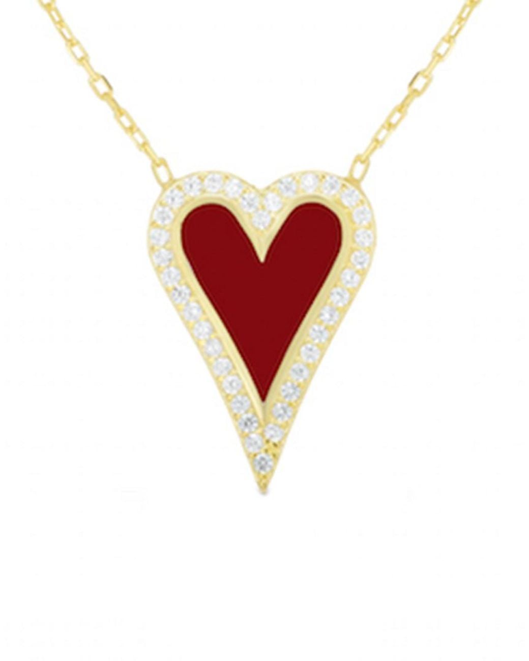 Sphera Milano Red 18K Over Cz Necklace