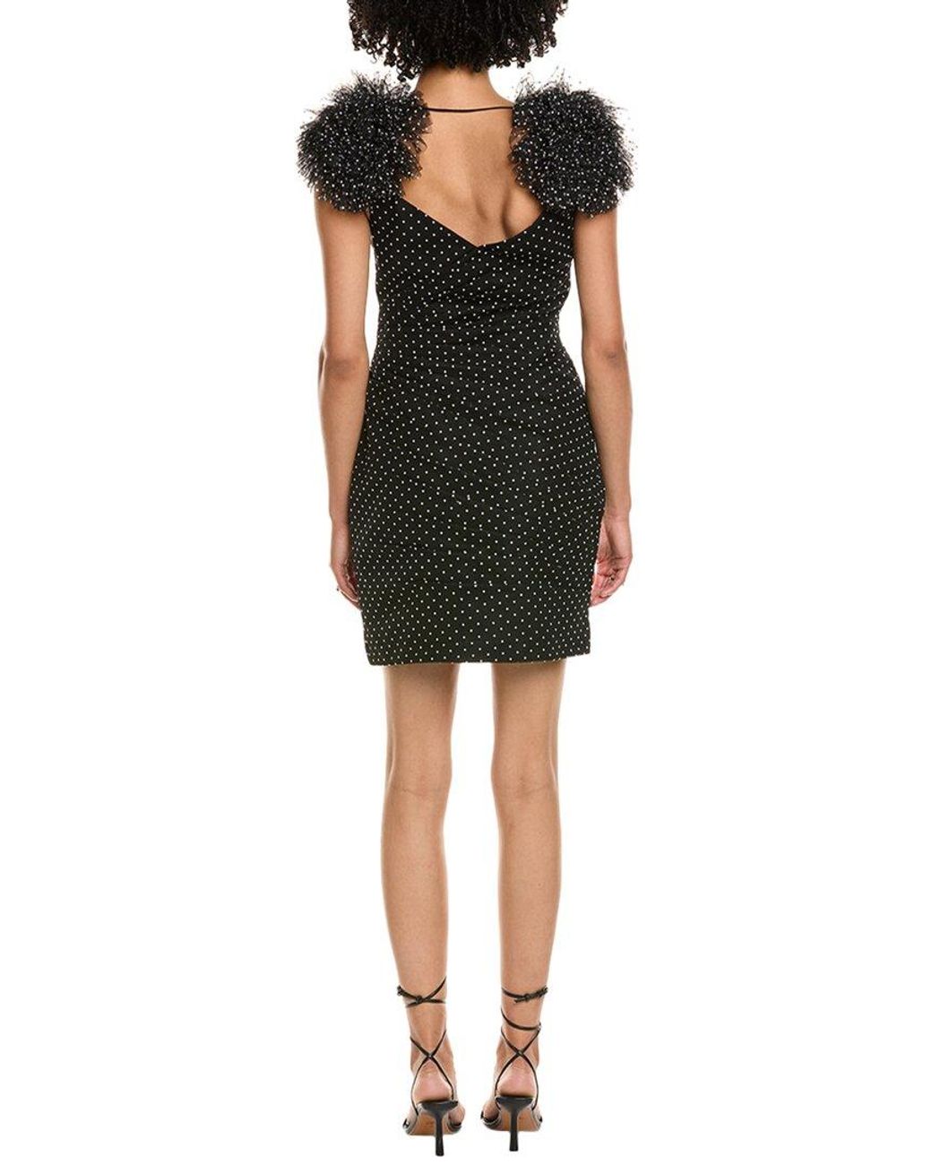 ML Monique Lhuillier Black Peyton Mini Dress