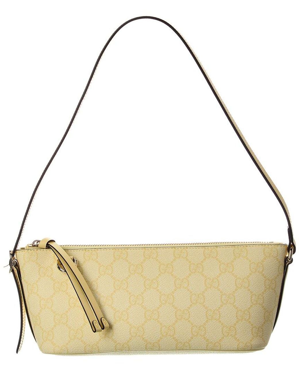 Gucci Metallic Gg Emblem Small Gg Supreme Canvas & Leather Shoulder Bag