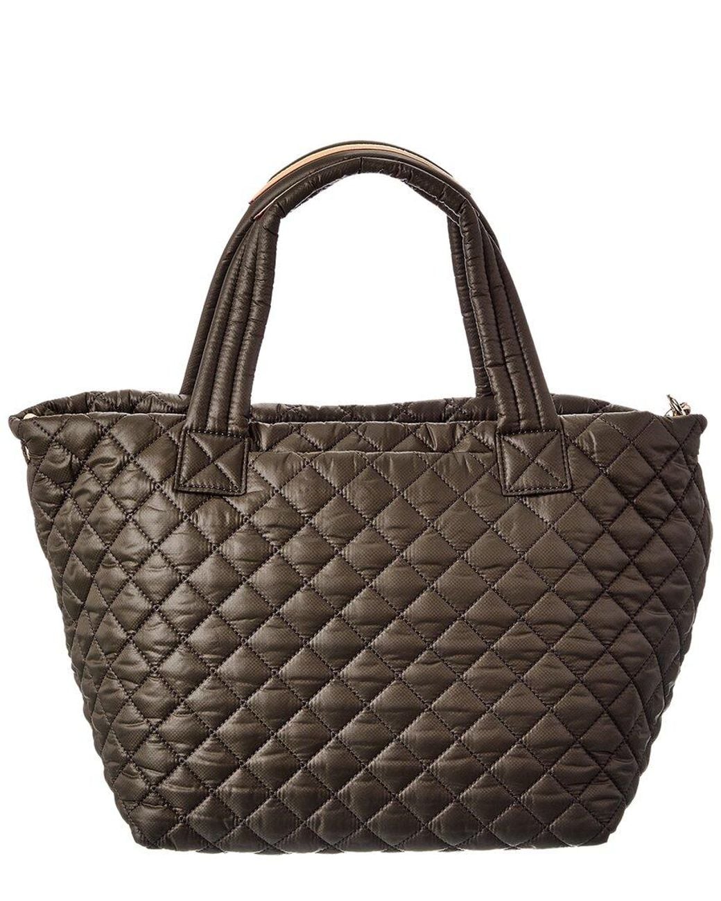 MZ Wallace Brown Small Metro Nylon & Leather Tote Deluxe