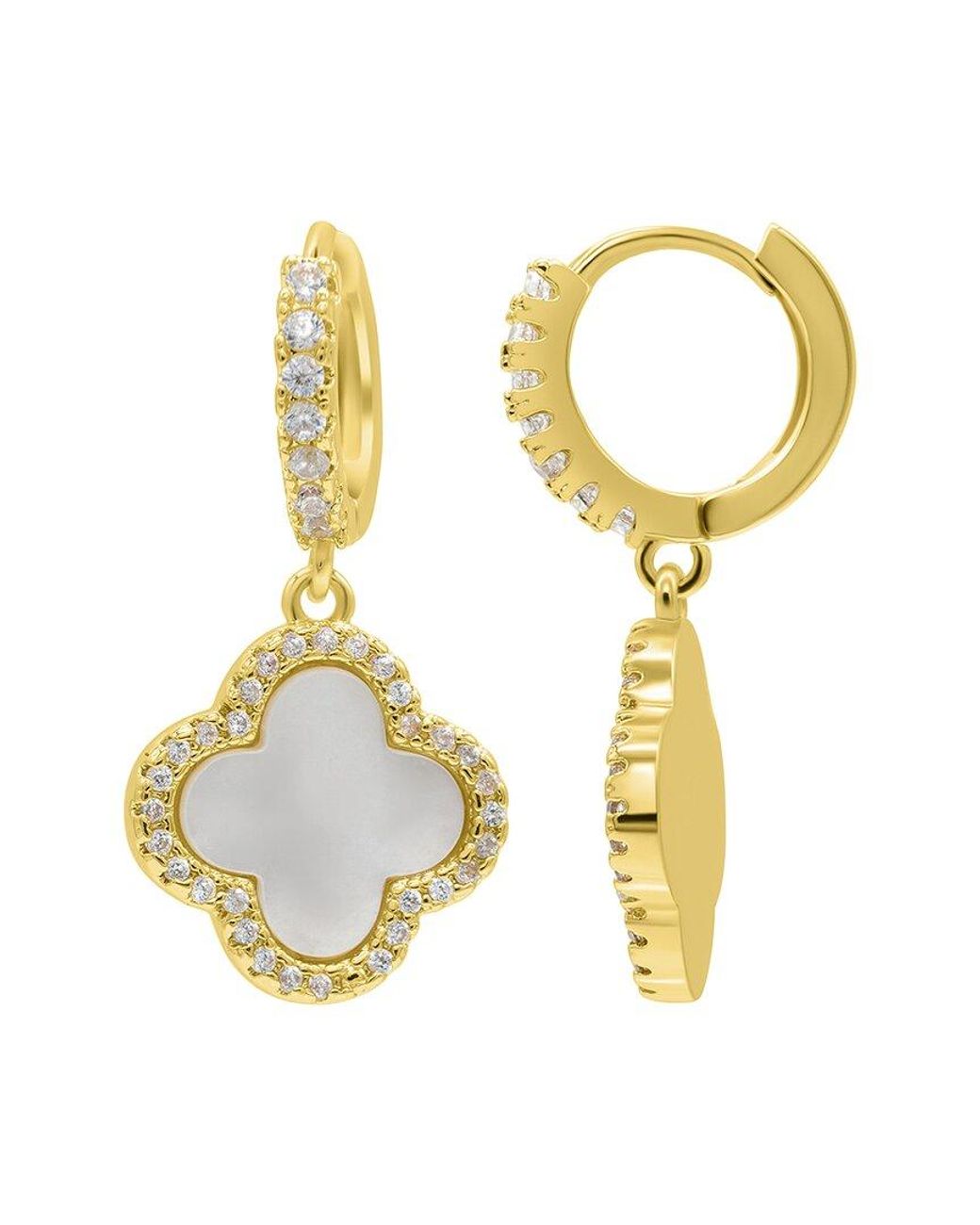 Adornia Metallic 14k Plated Pearl Hoops