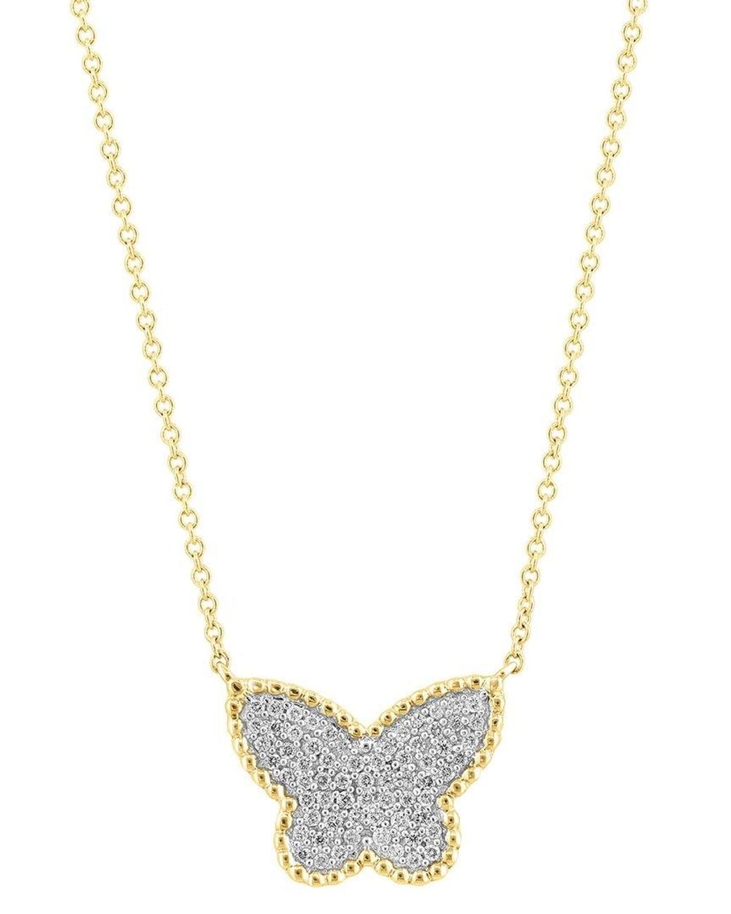 Effy Fine Jewelry Metallic 14K 0.24 Ct. Tw. Diamond Necklace
