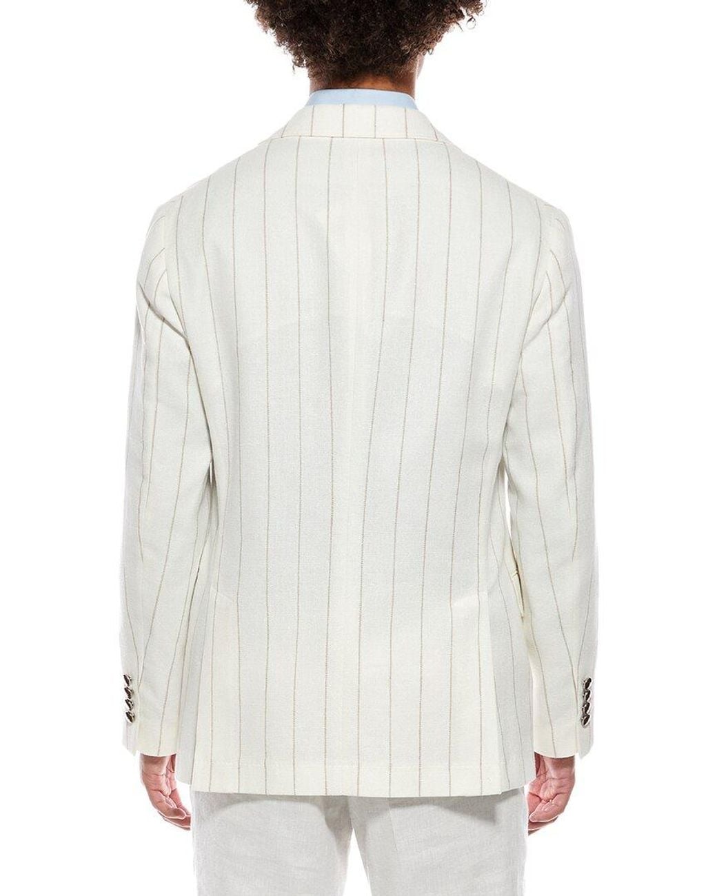 Brunello Cucinelli White Linen-Blend Blazer for men