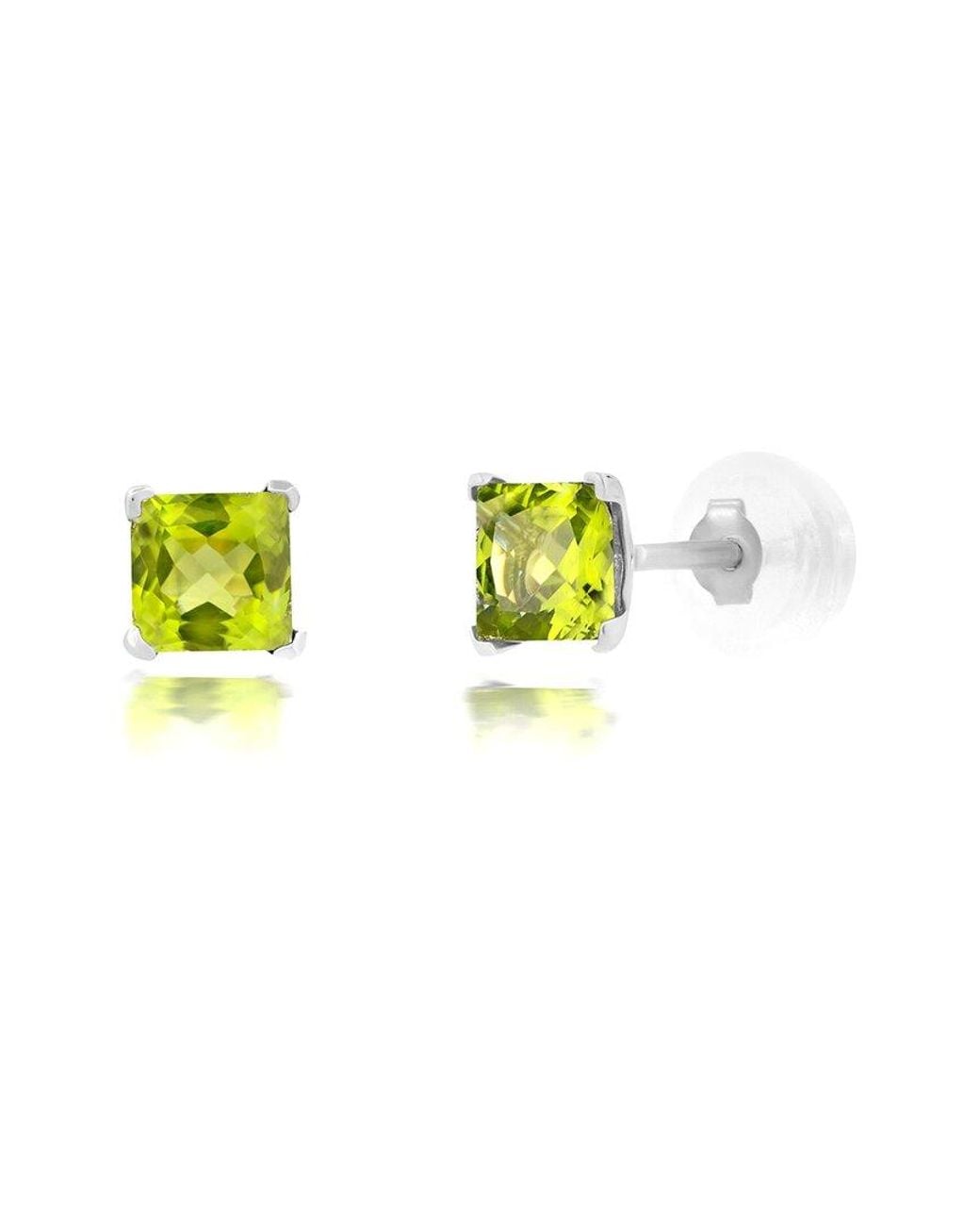 MaxColor Blue 14K 0.70 Ct. Tw. Peridot Studs