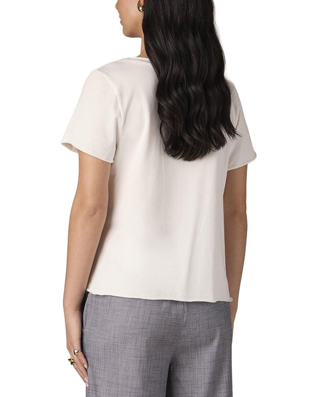 Wit & Wisdom Gray Twist Front Knit Top