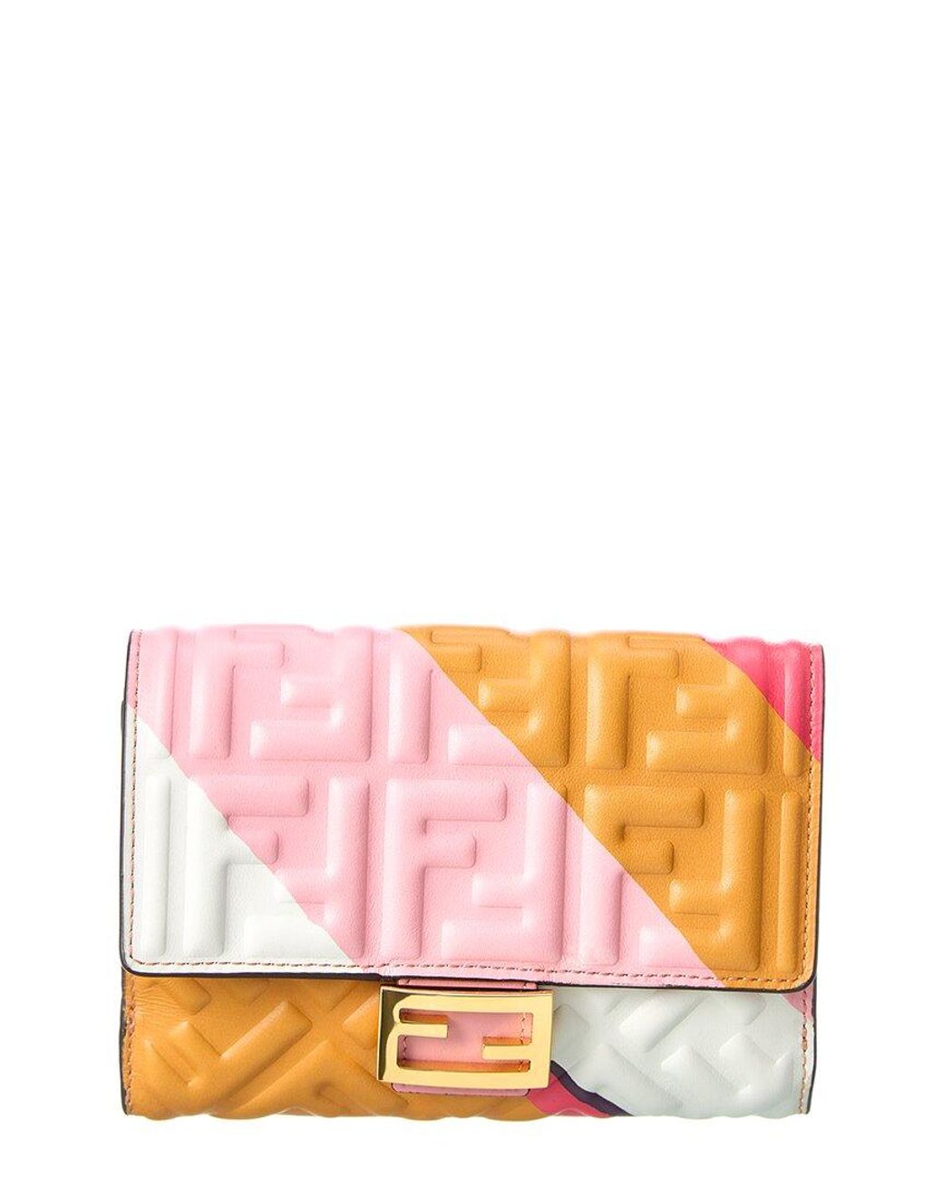 Fendi Ff Leather Continental Wallet in Pink | Lyst