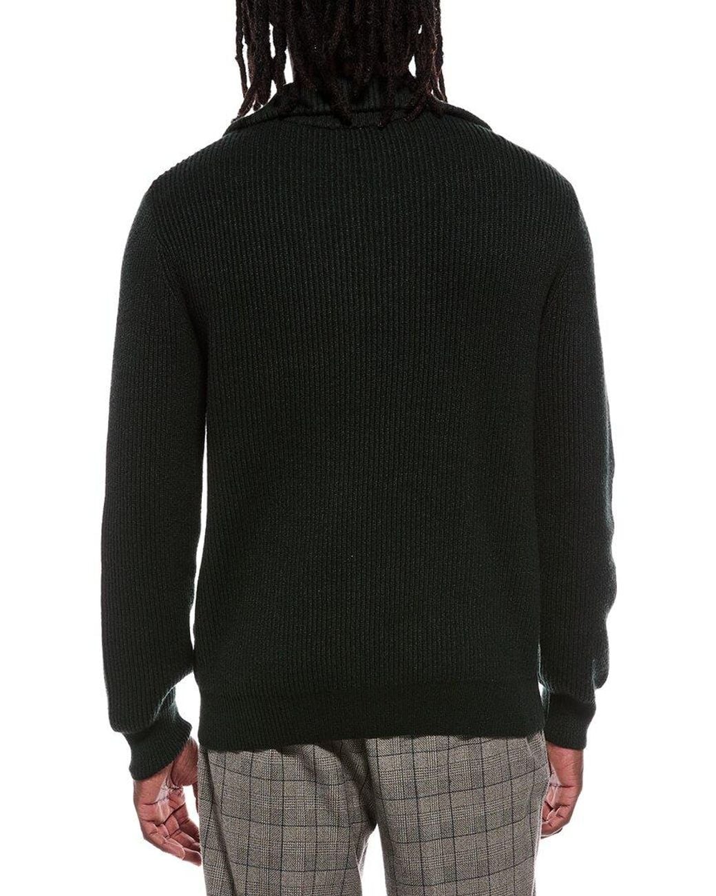 Jason Wu Black Lis Quarter Zip Mock Neck Sweater for men