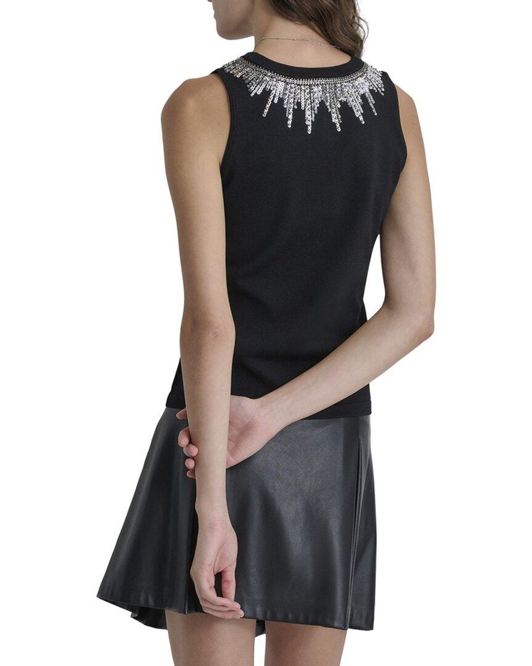 DKNY Black Dem Neckline Sweater