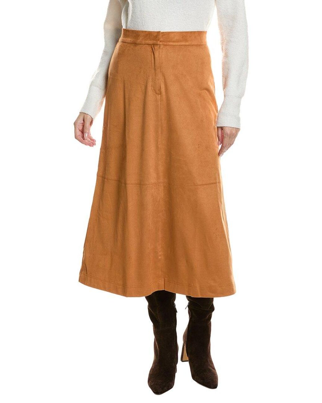 tyler boe Brown Maxine Fxs Midi Skirt
