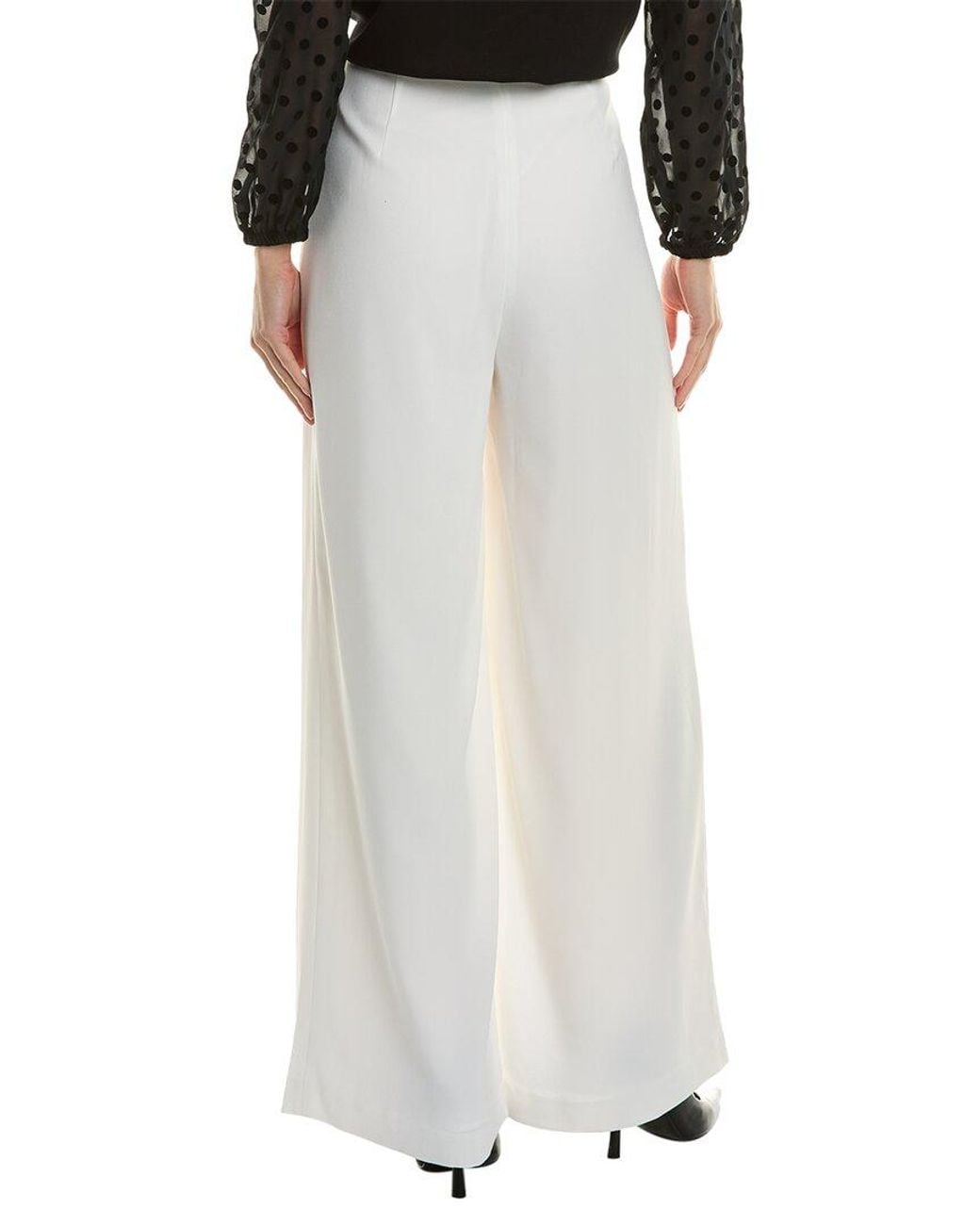 Alexia Admor White Elia Pleated Wide Leg Pant