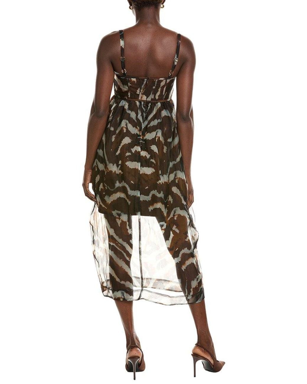 AMUR Black Zarina Bustier Silk Maxi Dress
