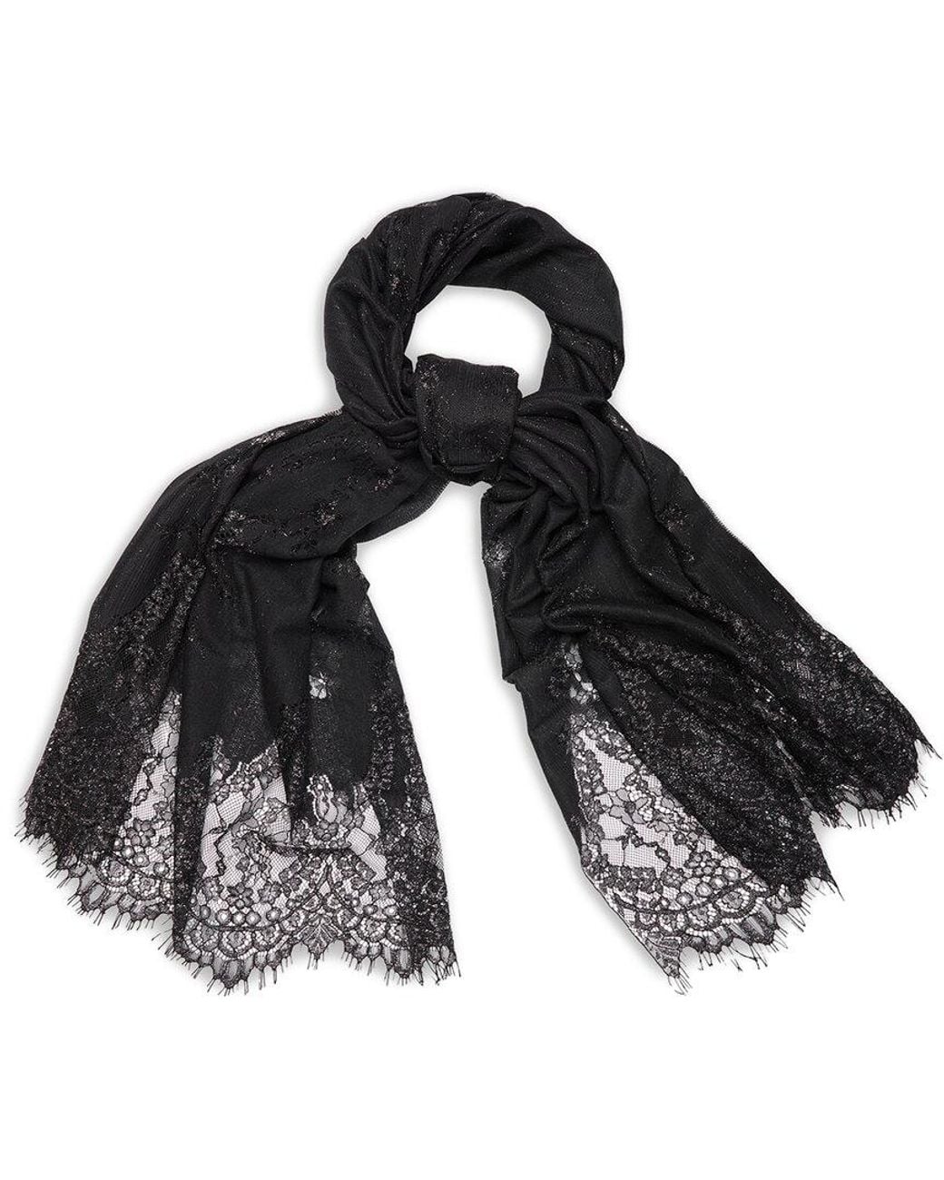 Saachi Black Lace Shimmer Scarf