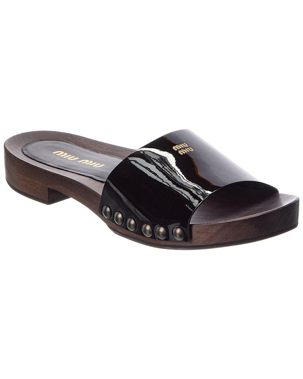 Miu Miu Black Leather Clog